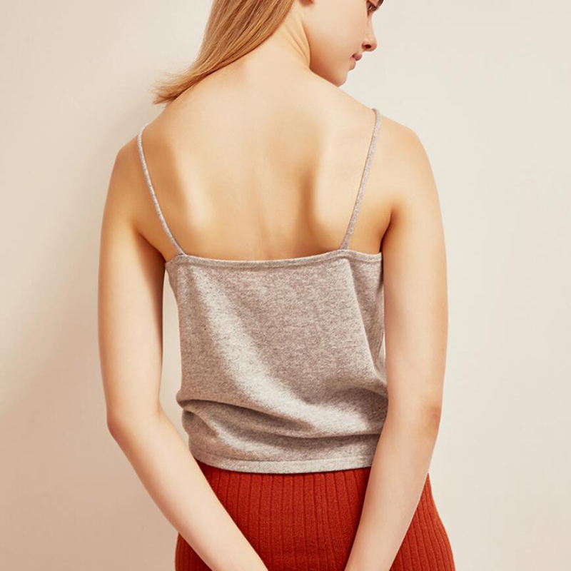 100 Cashmere Sweater Vest Women Camisole V-neck Basic Tank-Top High Quality Pullover Winter Warm Soft Solid Natural Fabric